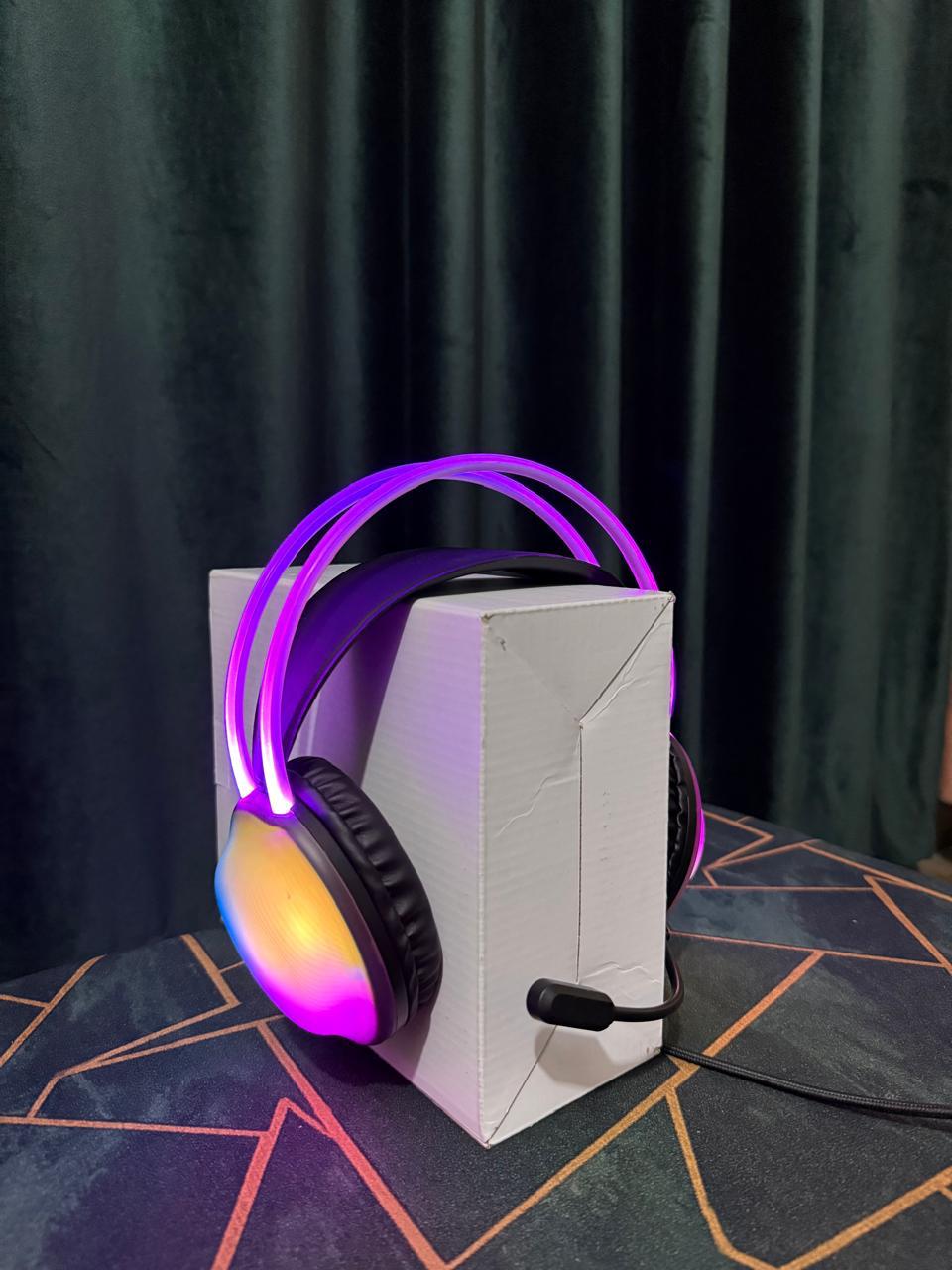 RGB Gaming Headset with Microphone – LED Light, Comfortable Over-Ear Design & Clear Sound